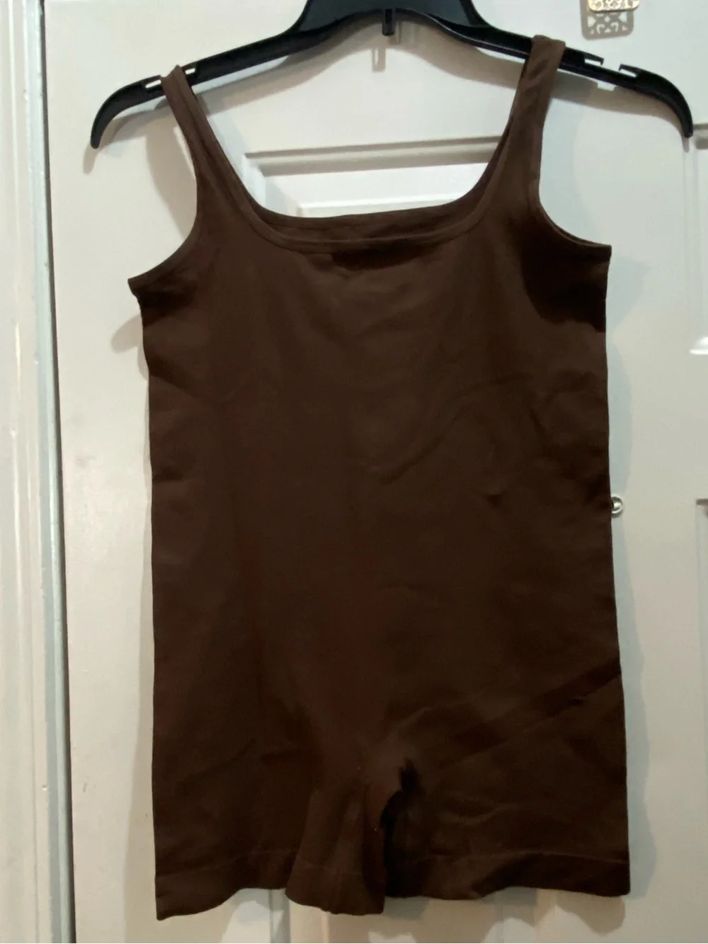 Brown Ribbed ladies workout jumpsuit